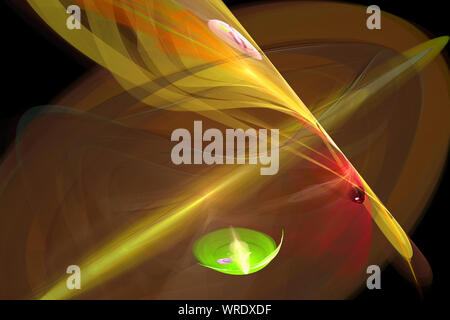 Fractal image: fancy abstract drawing, black background. Stock Photo
