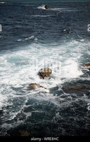 Detail of the beach, known as La Concha, in San Sebastian city. Stock Photo