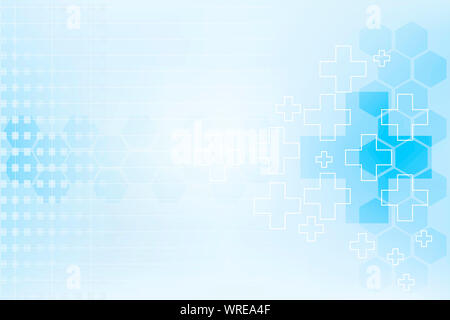 Geometry, positive and hexagon symbols Medical concept background Stock Photo