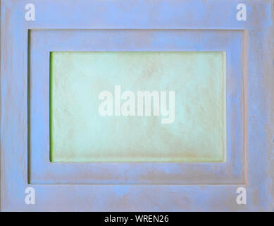Empty elegant pastel green surface with pale blue framing, background or backdrop for text. Stock Photo