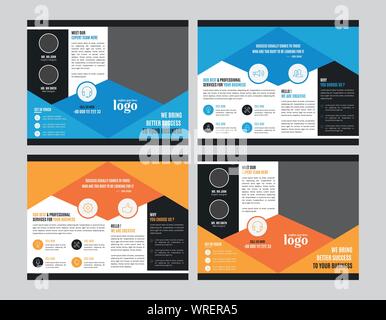 Bifold Brochure Design Template for any type of corporate use Stock Vector