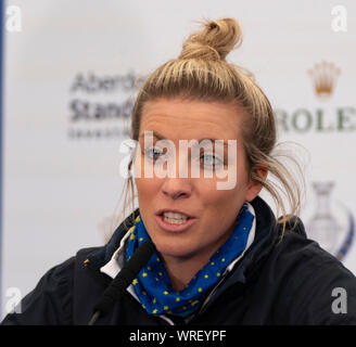 Auchterarder, Scotland, UK. 10 September 2019. Press conference by team at Gleneagles. Pictured Mel Reid. Iain Masterton/Alamy Live News Stock Photo