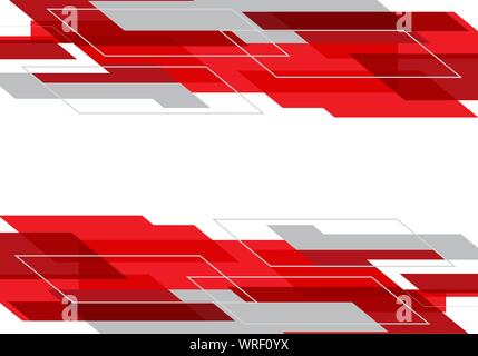 Abstract red grey geometric on white design modern futuristic technology background vector illustration. Stock Vector