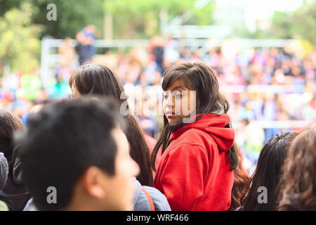 LIMA, PERU - JULY 21, 2013: Unidentified girl on the Wong Parade in Miraflores on July 21, 2013 in Lima, Peru. Stock Photo