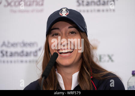 Auchterarder, Scotland, UK. 10 September 2019. Press conference by team at Gleneagles. Pictured Marina Alex of USA. Iain Masterton/Alamy Live News Stock Photo