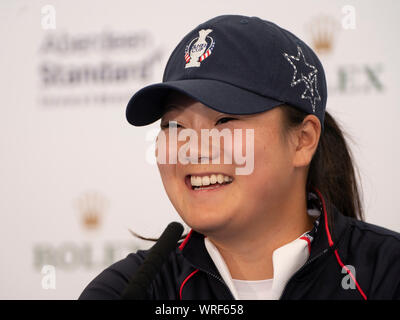 Auchterarder, Scotland, UK. 10 September 2019. Press conference by team at Gleneagles. Pictured Angel Yin of USA. Iain Masterton/Alamy Live News Stock Photo