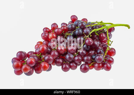 Ripe red grape bunch isolated at white blackground. Full depth of field. Stock Photo