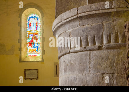 Norman architecture close up at Ewenny Priory near Bridgend in south Wales Stock Photo