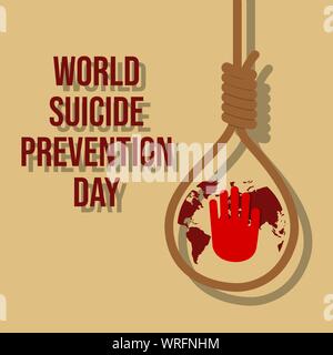 World suicide prevention day flat design illustration Vector image banner Stock Vector