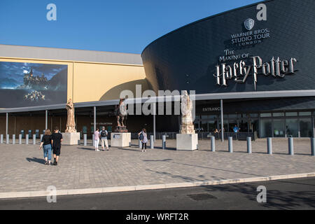 Exterior of the Warner Bros Making of Harry Potter Studio Tour in Leavesden, Hertfordshire, England, UK Stock Photo