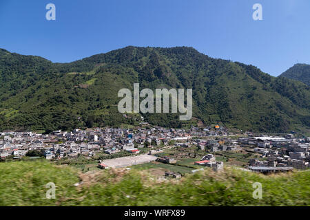 Panoramic of a small town in Guatemala with a clear sky Stock Photo