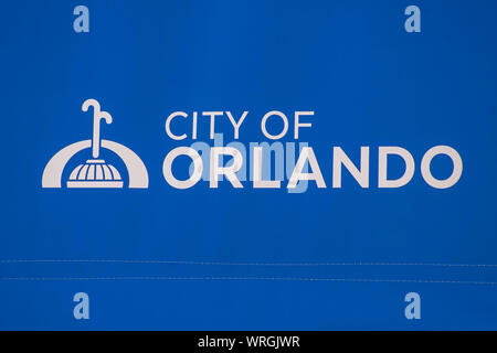 Orlando, Florida. August 17, 2019. City of Orlando sign at downtown area Stock Photo