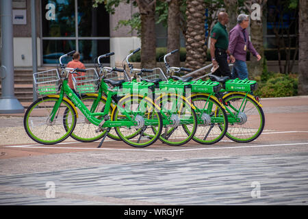 Orlando, Florida. August 17, 2019. Bike for rental at downtown area Stock Photo