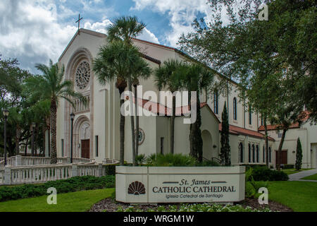 Orlando, Florida. August 17, 2019. St. James Cathedral at downtown area Stock Photo