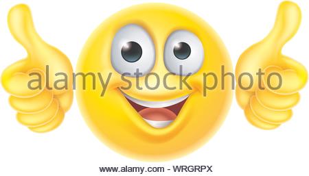 A happy emoji emoticon smiley face character pointing with both hands ...