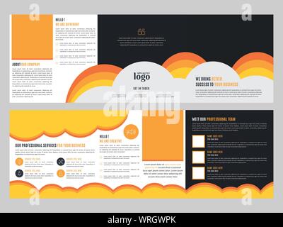 Square Trifold Brochure Template for any type of business use Stock Vector