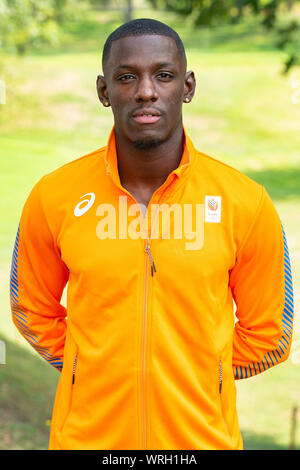 Arnhem, Nederland. 10th Sep, 2019. ARNHEM, 10-09-2019, team presentation World Athletics Championship in Doha, running athlete Taymir Burnet Credit: Pro Shots/Alamy Live News Stock Photo