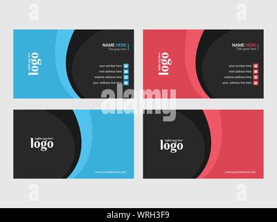 Corporate Colorful Business Card Design Template Stock Vector