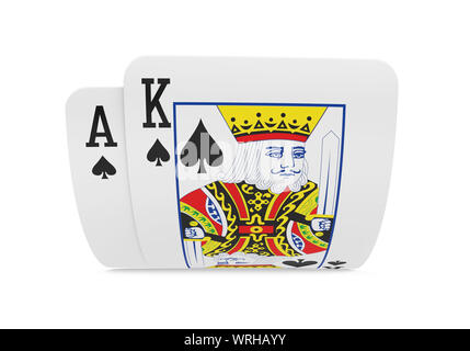 Pair of Ace and King Playing Cards Isolated Stock Photo