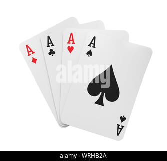 Four Aces Playing Cards Isolated Stock Photo