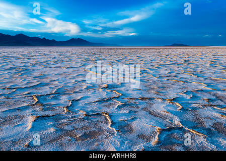 Bonneville Salt Flats at sunset, Tooele, Utah, USA Stock Photo