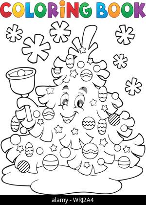Coloring book Christmas tree topic 2 Stock Vector