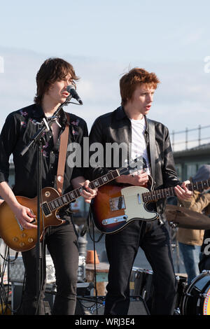 Rock band Folkestone Pier Stock Photo