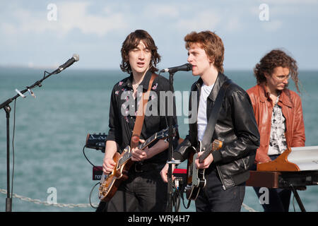 Rock band Folkestone Pier Stock Photo