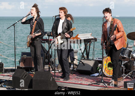 Rock band Folkestone Pier Stock Photo