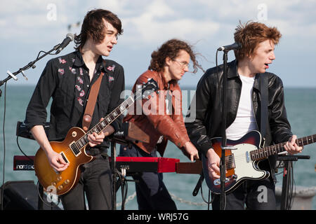 Rock band Folkestone Pier Stock Photo