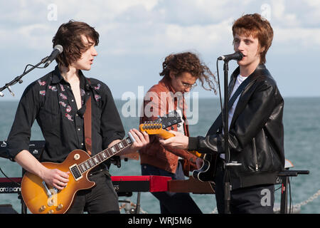 Rock band Folkestone Pier Stock Photo