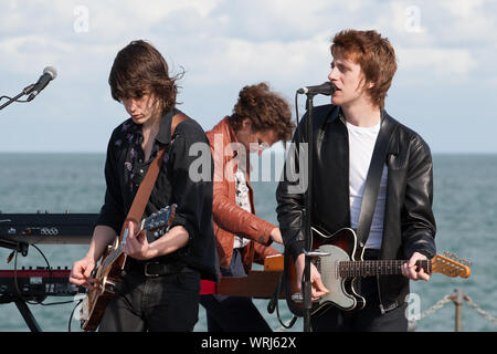 Rock band Folkestone Pier Stock Photo