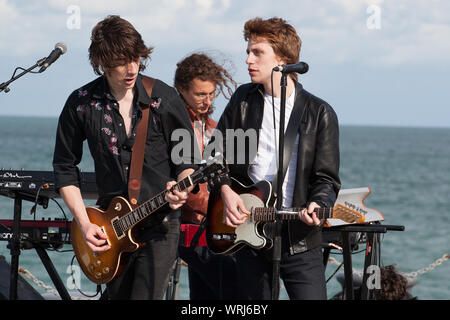 Rock band Folkestone Pier Stock Photo