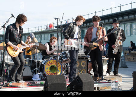 Rock band Folkestone Pier Stock Photo