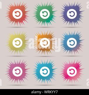 Upgrade, arrow icon sign. Nine original needle buttons. Vector Stock Vector