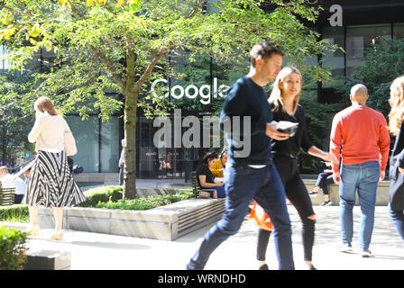 Google offices on Pancras Square at Kings Cross, in the Autumn sunshine, in north London, UK Stock Photo