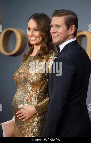 London - England - Sep 9: Jessica Blair Herman and Allen Leech attend the 'World Premiere Of Downton Abbey' in Leicester Square, London, UK on the 9 S Stock Photo