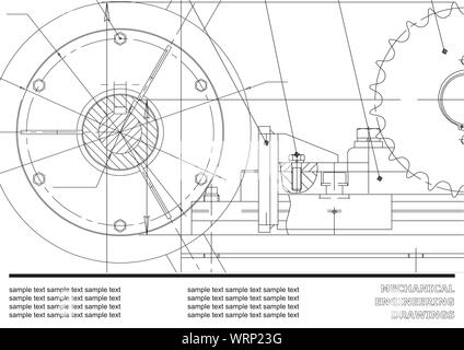 Vector drawing. Mechanical drawings on a white background. Engineering Stock Vector