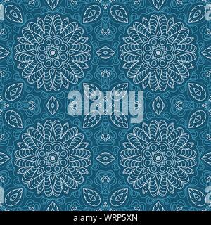 Seamless pattern for winter motifs with blue hues, hand drawing vector ...