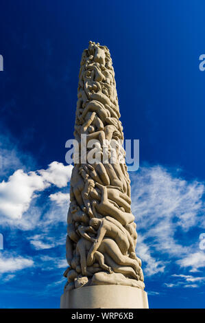 Oslo - July 24: The Monolith statue at the Vigeland Sculpture Arrangement in Frogner Park on July 24, 2010 in Oslo, Norway Stock Photo