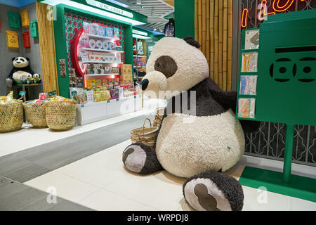 HONG KONG, CHINA - CIRCA APRIL, 2019: stuffed animal on display at a store in Hong Kong International Airport. Stock Photo