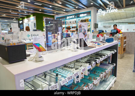 HONG KONG, CHINA - CIRCA APRIL, 2019: goods on display at the E-Lifestyle by Sprint-Cass in Hong Kong International Airport. Stock Photo