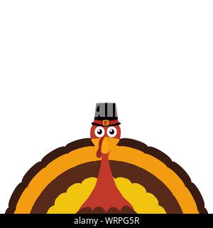 Turkey Pilgrimin on Thanksgiving Day Stock Vector