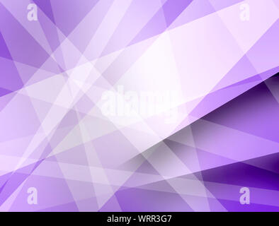 Abstract purple and white background design with layers of transparent stripes and shapes  in geometric pattern Stock Photo