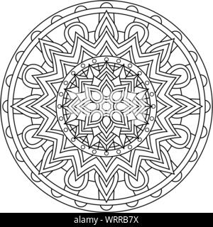 vector mandala art for coloring with abstract and geometric design elements isolated on white background Stock Vector