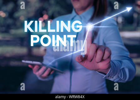 Conceptual hand writing showing Killing Point. Concept meaning Phase End Review Stage Gate Project Evaluation No Go Stock Photo