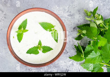 White sauce with mint. Studio Photo Stock Photo