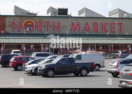 Columbus, Ohio / USA - Sept. 6, 2019: North Market, which first opened in 1876, is shown during the day. Stock Photo