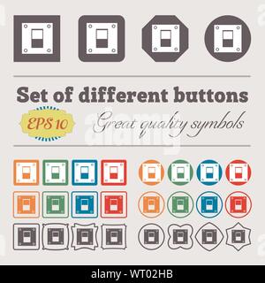 Power switch icon sign. Big set of colorful, diverse, high-quality buttons. Vector Stock Vector