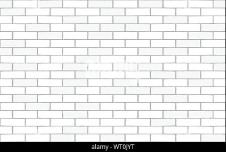 White brick wall seamless texture. Vector minimal background Stock Vector